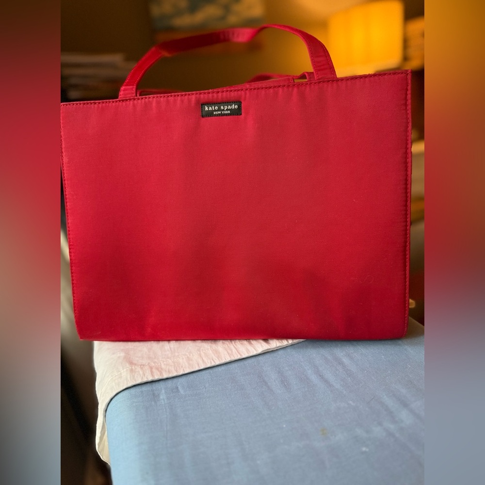 Vintage 90s Kate Spade Cherry Red Tote